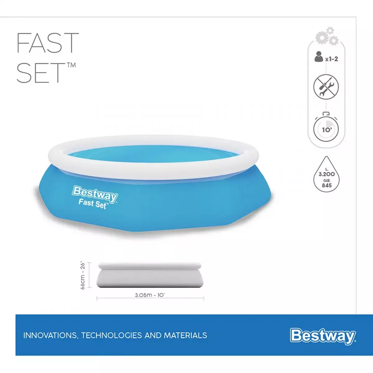 Бассейн надувной 305x66 см без фильтра-насоса, для дачи, BESTWAY 57456 Бассейн надувной 305x66 см без фильтра-насоса, для дачи, BESTWAY 57456