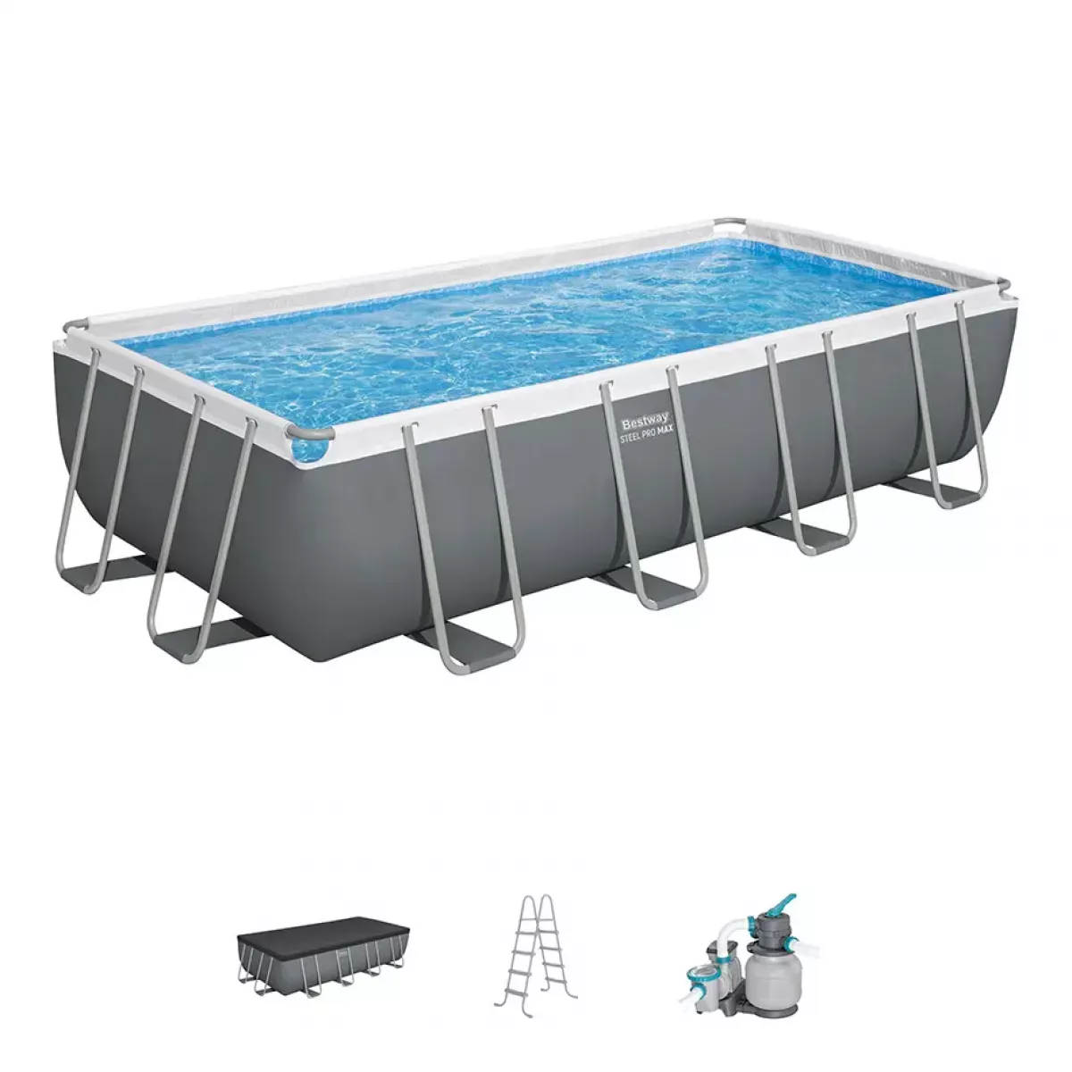 Бассейн каркасный 549x274x122 см с аксессуарами, прямоугольный, BESTWAY 56466 Бассейн каркасный 549x274x122 см с аксессуарами, прямоугольный, BESTWAY 56466