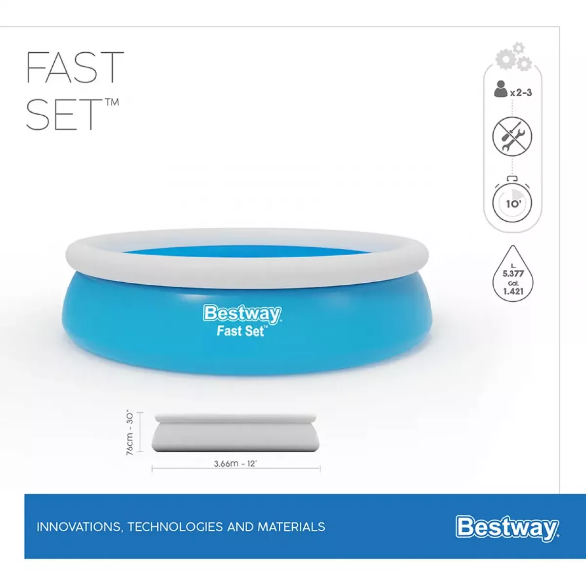 Бассейн надувной круглый 366x76 см с фильтром-насосом BESTWAY 57274 Бассейн надувной круглый 366x76 см с фильтром-насосом BESTWAY 57274