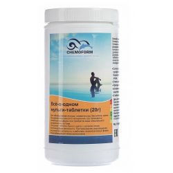 Мультитаблетки хлорные 20 г, 1 кг, для бассейна, комплексное действие, Chemoform, 508001