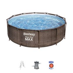 Каркасный бассейн 366х100 см ротанг с аксессуарами и фильтром BESTWAY 56709